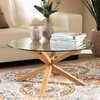 Baxton Studio Lida Glass and Wood Finished Coffee Table 160-10228